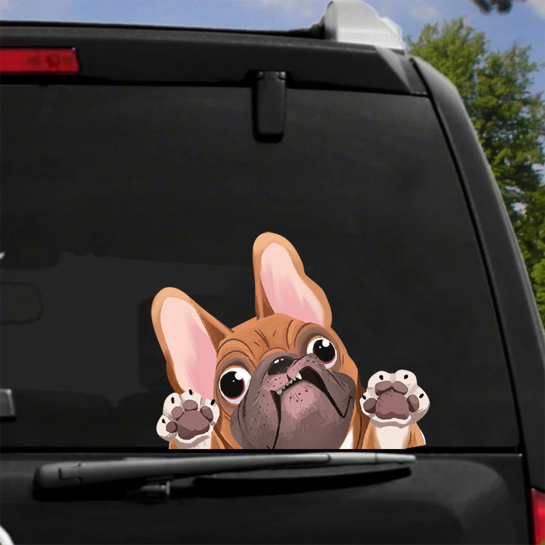 наклейка собака на машину фото, прикольна наклейка собака на машину фото