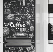 Наклейка на холодильник Черный кофе фото