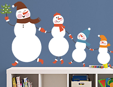 фото наклейка снеговики, семья снеговиков наклейка новогодняя фото, декоративная наклейка снежная семья фото