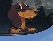 Наклейка на авто Такса фото, наклейка на машину собака фото, наклейка на стекло авто такса фото