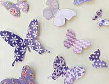 3 д бабочки на стену фото, бабочки на стены 3D фиолетовые фото, наклейки бабочки 3 д фото
