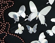 3D бабочки серебряные фото, объемные бабочки на стены фото
