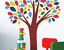 фото виниловая наклейка дерево, наклейка на стену цветное дерево фото, наклейка большое дерево фото