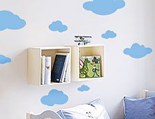 наклейка в детскую небо фото, наклейка в детскую облака фото, детские наклейки на стены облака фото
