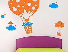 наклейка на стену воздушный шар фото, фото наклейка в комнату мальчика воздушный шар, стикер воздушный шар фото, виниловый стикер воздушный шар фото