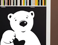 наклейка медведь фото, наклейка мишка фото, виниловая наклейка медведь фото, наклейка на обои медведь фото, наклейка на стену медвежонок фото