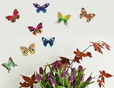 бабочки для стен фото, наклейки бабочки фото, наклейки на стены бабочки тропические фото, виниловые наклейки бабочки фото
