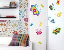 наклейки на стены бабочки фото, наклейки бабочки на обои фото, наклейки на шкаф бабочки фото, наклейки разноцветные бабочки фото