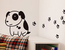 Наклейка на стену пес, Наклейка на стену собака, прикольная наклейка, наклейка на обои животные