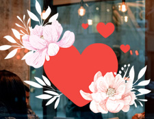 Наклейка к 14 февраля сердце фото, наклейка к валентину сердце фото, наклейки сердечки, украсить окно к валентину фото