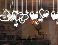 Набор наклеек к Святому Валентину с сердечками фото, как украсить офис на 14 февраля фото, как украсить офис на День Святого Валентина фото