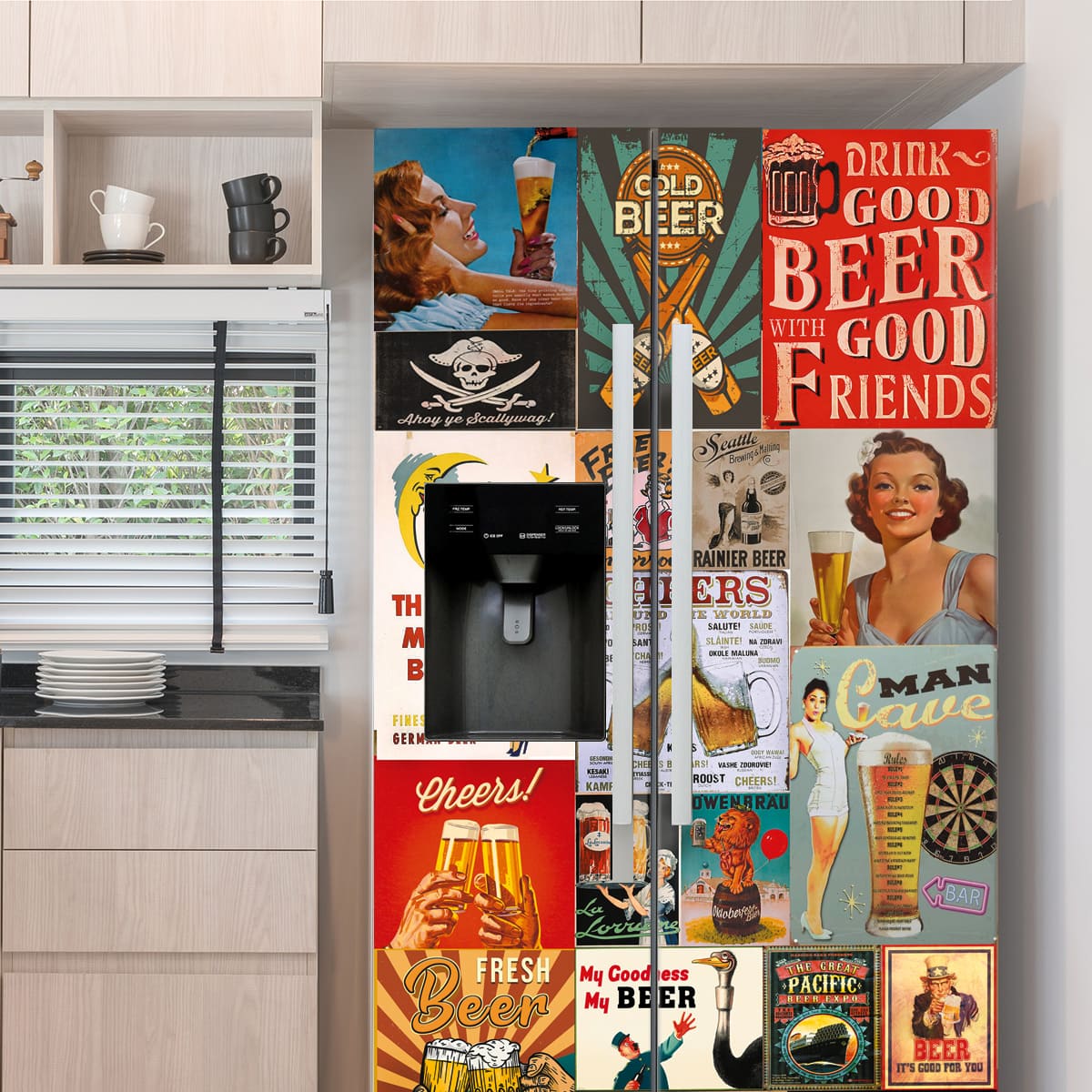 наклейка на холодильник пиво, наклейка на холодильник для бара фото, пивные этикетки наклейка