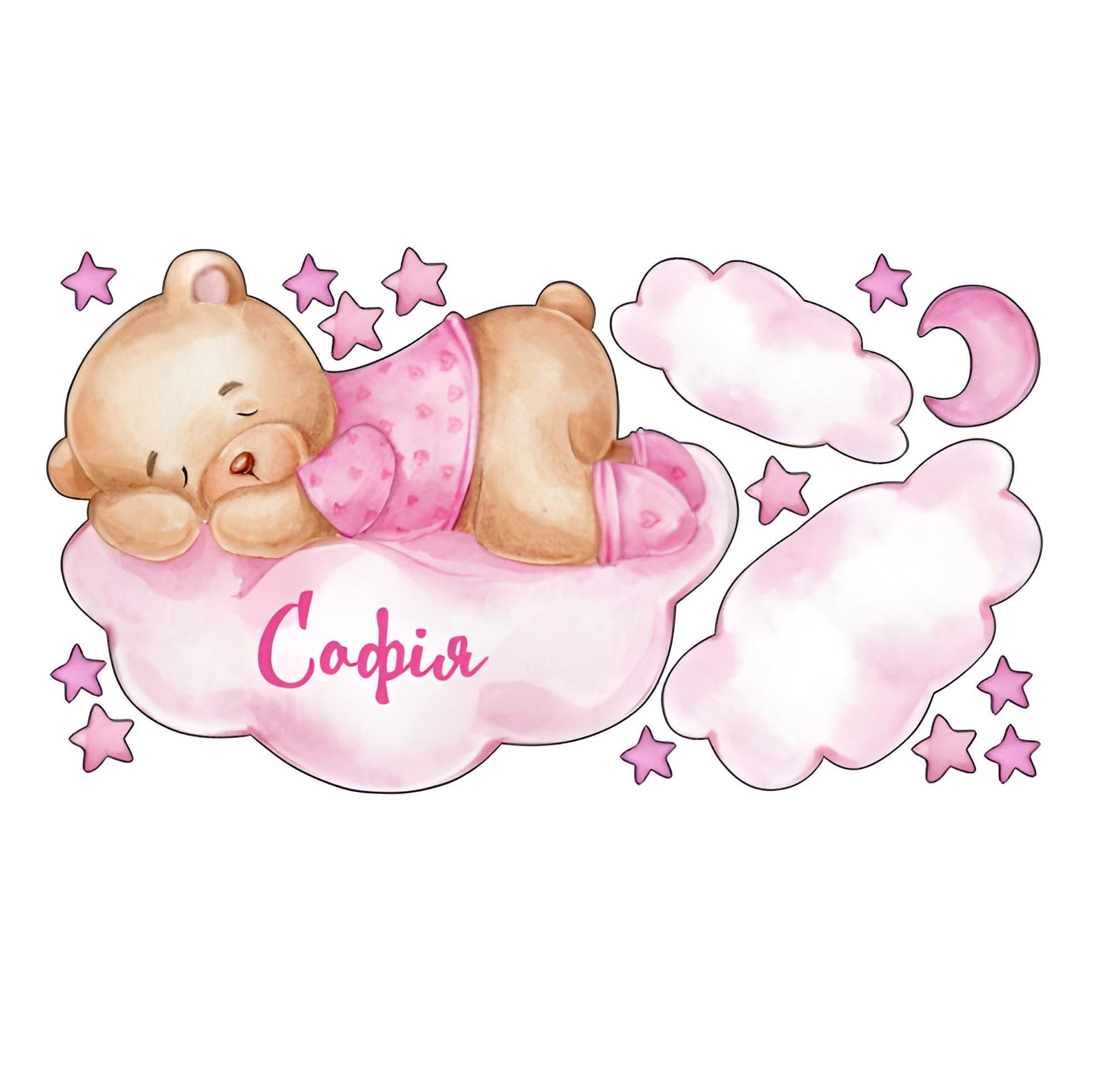 виниловая наклейка Имя девочки, наклейка для девочек с именем, наклейка на стену с именем для девочек, виниловая наклейка, детская наклейка в команту девочки, детская наклейка над кроваткой, наклейка для спальни девочки фото