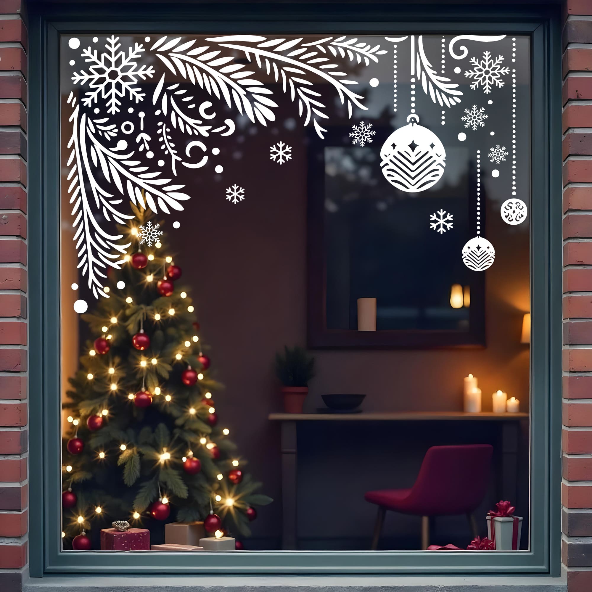 декор витрины новогодний фото, наклейка на витрину новогодняя купить фото, наклейки снежинки фото, наклейки новогодние снежинки фото, наклейки на окна снежинки фото, наклейки снежинки большие фото, наклейки ёлка фото, новогодний декор ёлка фото, наклейки новогодние игрушки фото, наклейки ёлочные украшения фото, декор с ёлкой и игрушками фото, праздничные наклейки на стекло фото