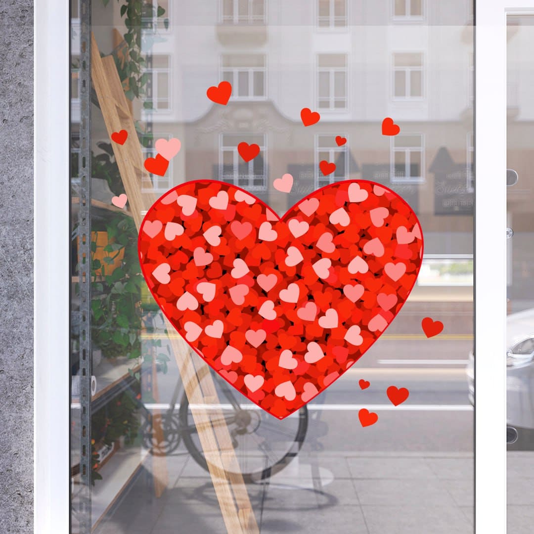наклейки на день святого Валентина фото, наклейки на 14 лютого купити фото, день святого Валентина декор фото, наклейки на вікна ресторану на 14 лютого фото, як прикрасити магазин на 14 лютого фото, як прикрасити кафе на 14 лютого фото, наклейки на вітрину до 14 лютого фото, оформлення вітрин магазину до Валентину фото, велике серце на вітрину фото, наклейка серце на скло фото, прикраси на вікна до дня закоханих фото, декор вітрини кав'ярні фото, наклейка валентинка на вікно фото