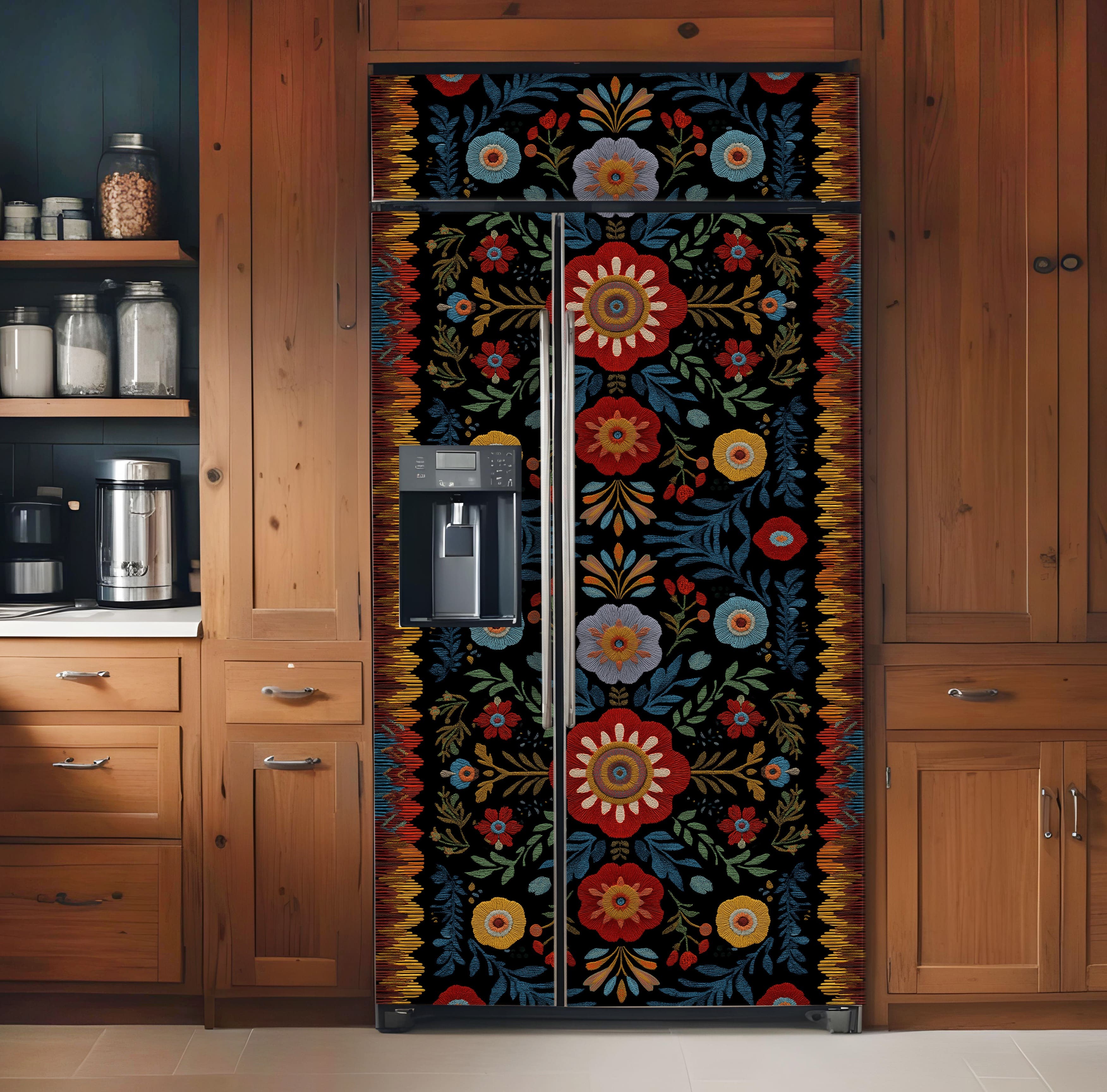 виниловая наклейка фото, наклейка на холодильник фото, декор для кухни фото, наклейка на старый холодильник фото, обновить старый холодильник фото, наклейки на кухню фото, декоративная пленка для мебели фото, виниловая пленка на холодильник фото, реставрация старого холодильника фото, наклейка на дверь кухни фото, самоклеющаяся пленка для кухни фото, самоклейка на холодильник фото, наклейка на холодильник под заказ фото, наклейка узор ковра фото, наклейка с орнаментом фото, виниловая наклейка ковер фото, декоративный принт ковер фото