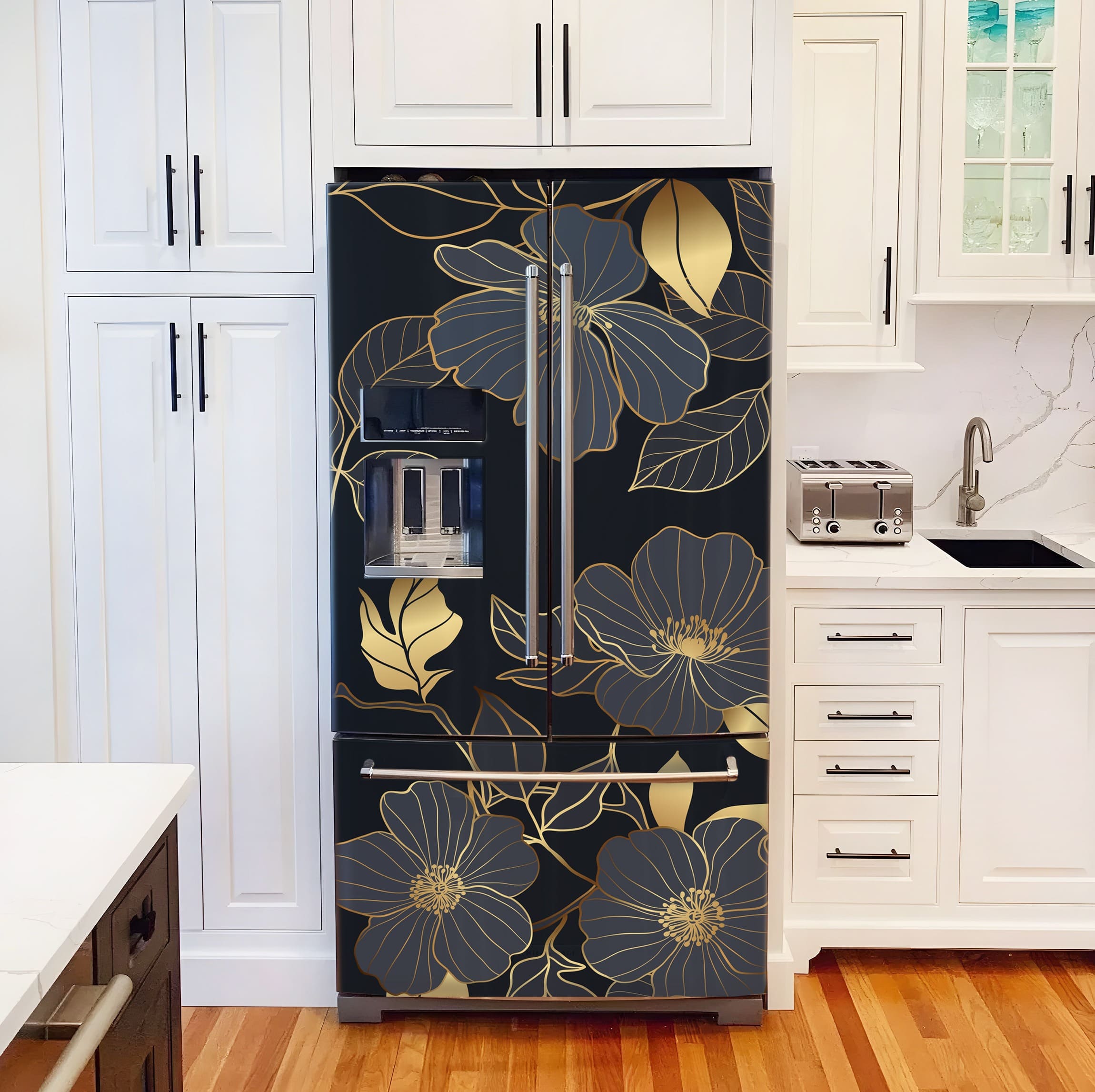 вінілова наклейка фото, наклейка на холодильник фото, декор для кухні фото, наклейка на старий холодильник фото, оновити старий холодильник фото, наклейки на кухню фото, декоративна плівка для меблів фото, вінілова плівка на холодильник фото, реставрація старого холодильника фото, наклейка на двері кухні фото, самоклеюча плівка для кухні фото, самоклейка на холодильник фото, наклейка на холодильник під замовлення фото, наліпка з квітами фото, наклейка квіти на чорному фото, плівка самоклейка на холодильник фото, наліпка золоте суцвіття фото, наклейка вінілова з квітами фото, холодильник декор квіти фото