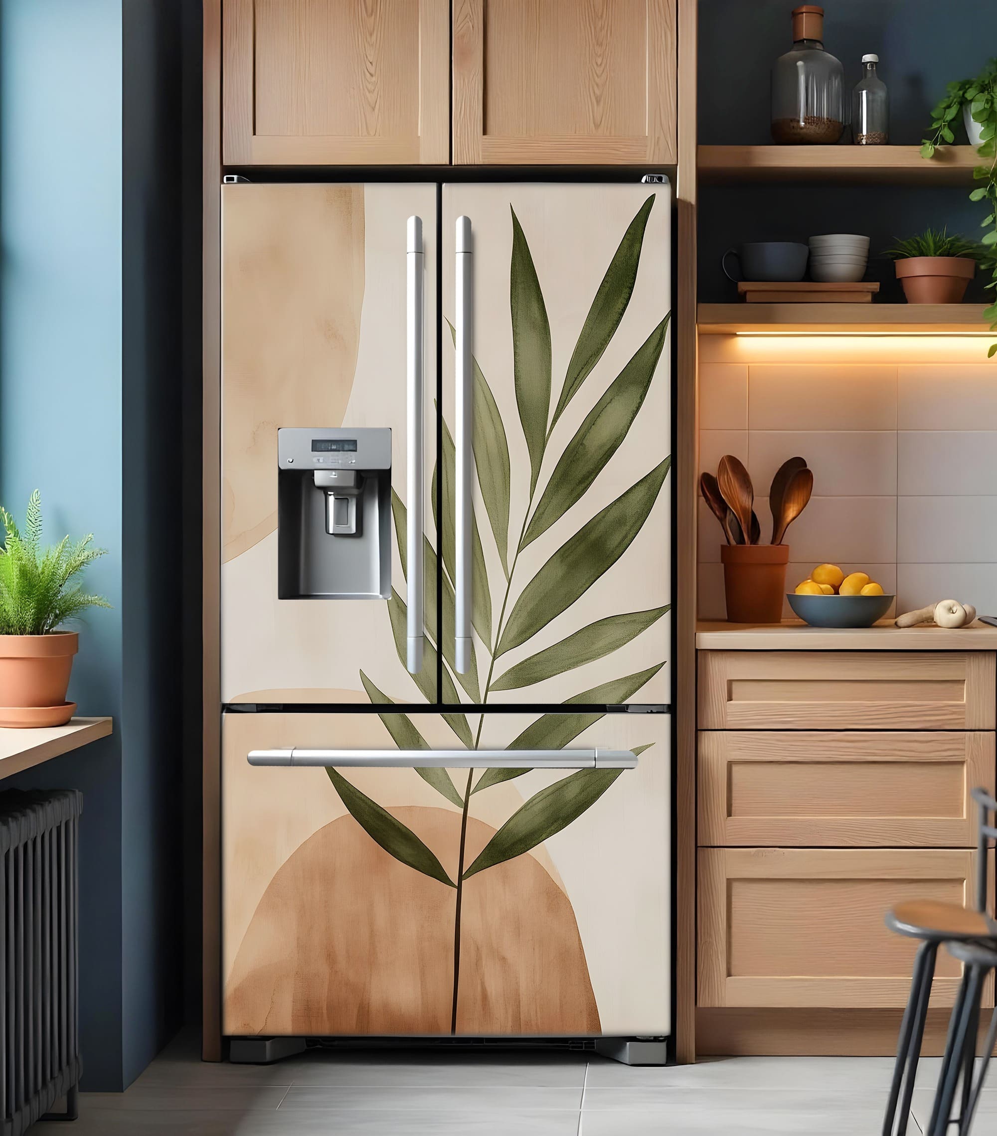 наклейка на холодильник фото, наліпка на холодильник фото, вінілова наклейка на холодильник фото, наклейка на холодильник листя пальми фото, наліпка на холодильник пальмове листя фото, наклейка на холодильник за індивідуальними розмірами фото, наліпка на холодильник під замовлення фото, купити наклейку на холодильник листя фото, вінілова наклейка за вашими розмірами фото, наклейка на холодильник тропічне листя фото, фотошпалери на холодильник листя пальми фото, вінілові фотошпалери на холодильник фото, наклейка на двері листя пальми фото, наліпка на двері пальмове листя фото, реставрація холодильника наклейкою фото, інтер'єрна наклейка листя пальми фото, вологостійка наклейка на холодильник пальма фото, якісний друк наклейок на холодильник фото, вініл на холодильник листя пальми фото, фотошпалери самоклейка на двері та холодильник фото