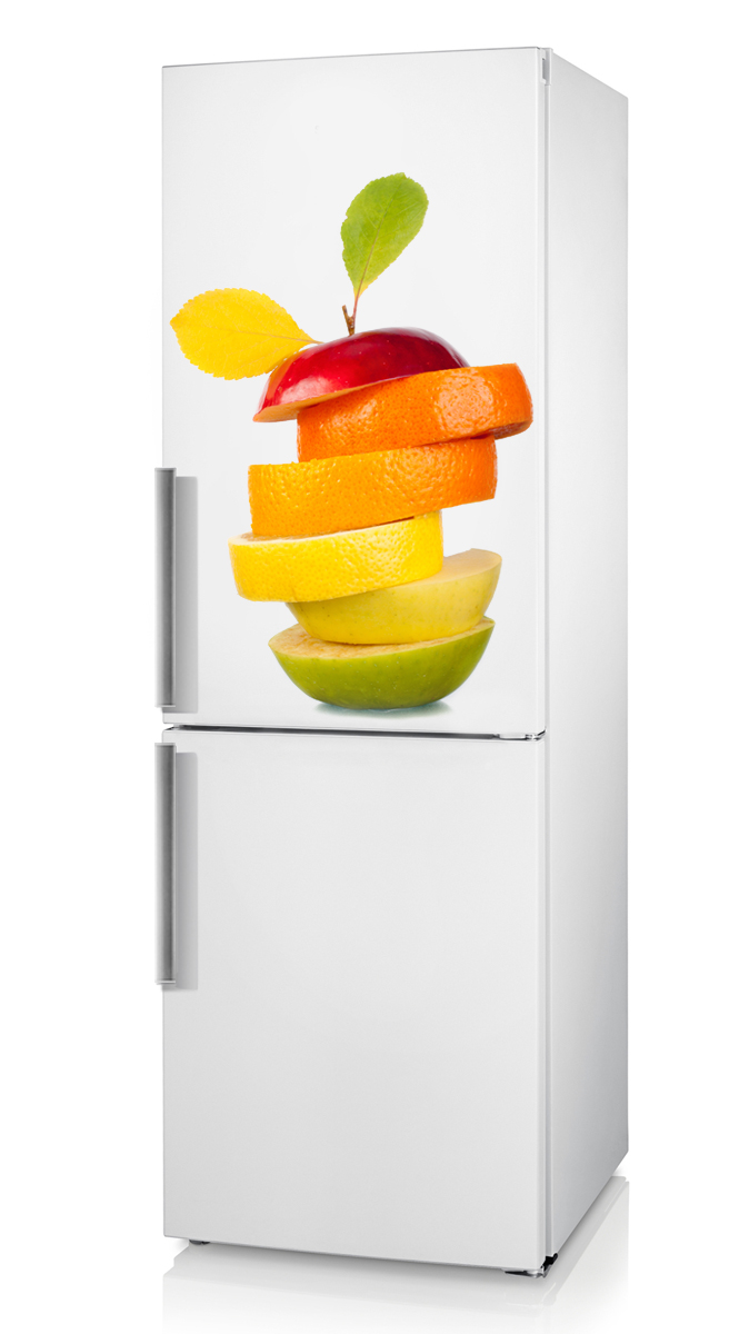 декор для холодильника фрукти фото, наклейка фрукти фото, вінілова наклейка фото фрукти, інтер'єрна наклейка фрукти фото, малюнок фрукти