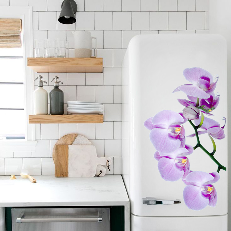 фото наклейка орхидея, фото наклейка на холодильник орхидея, фото декоративная наклейка на холодильник орхидея, виниловая наклейка орхидея